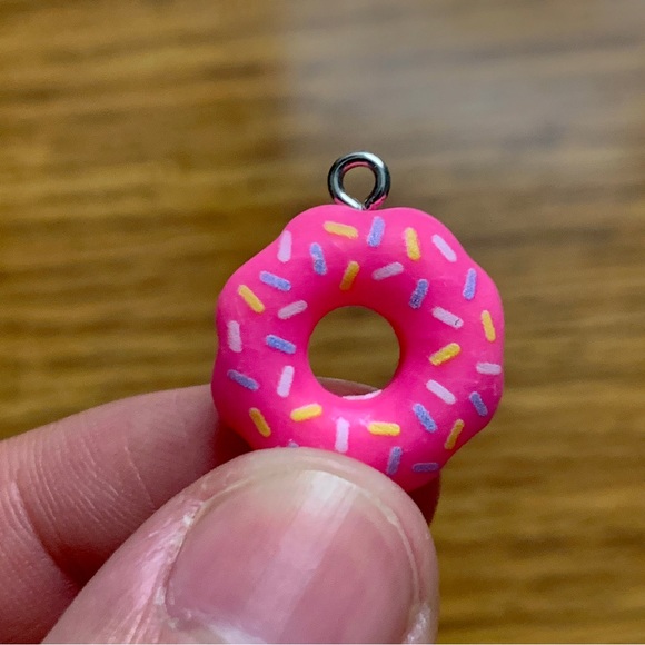 Pink Donut Charm Pendant - Picture 4 of 7
